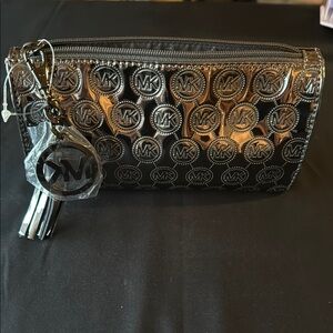 Michael Kors Black and Silver Cosmetic Bag
